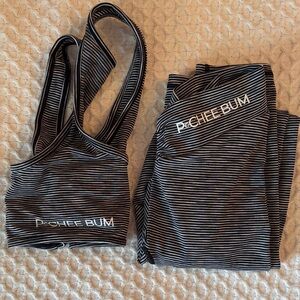 Peche Bum Black Striped Leggings